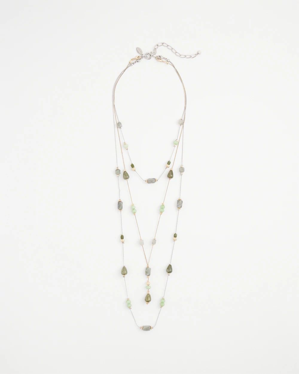 Natural Stone Layered Convertible Necklace click to view larger image.