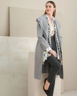 Double Collar Wool-Blend Coat
