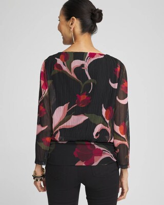 Textured Mesh Banded Hem Top click to view larger image.