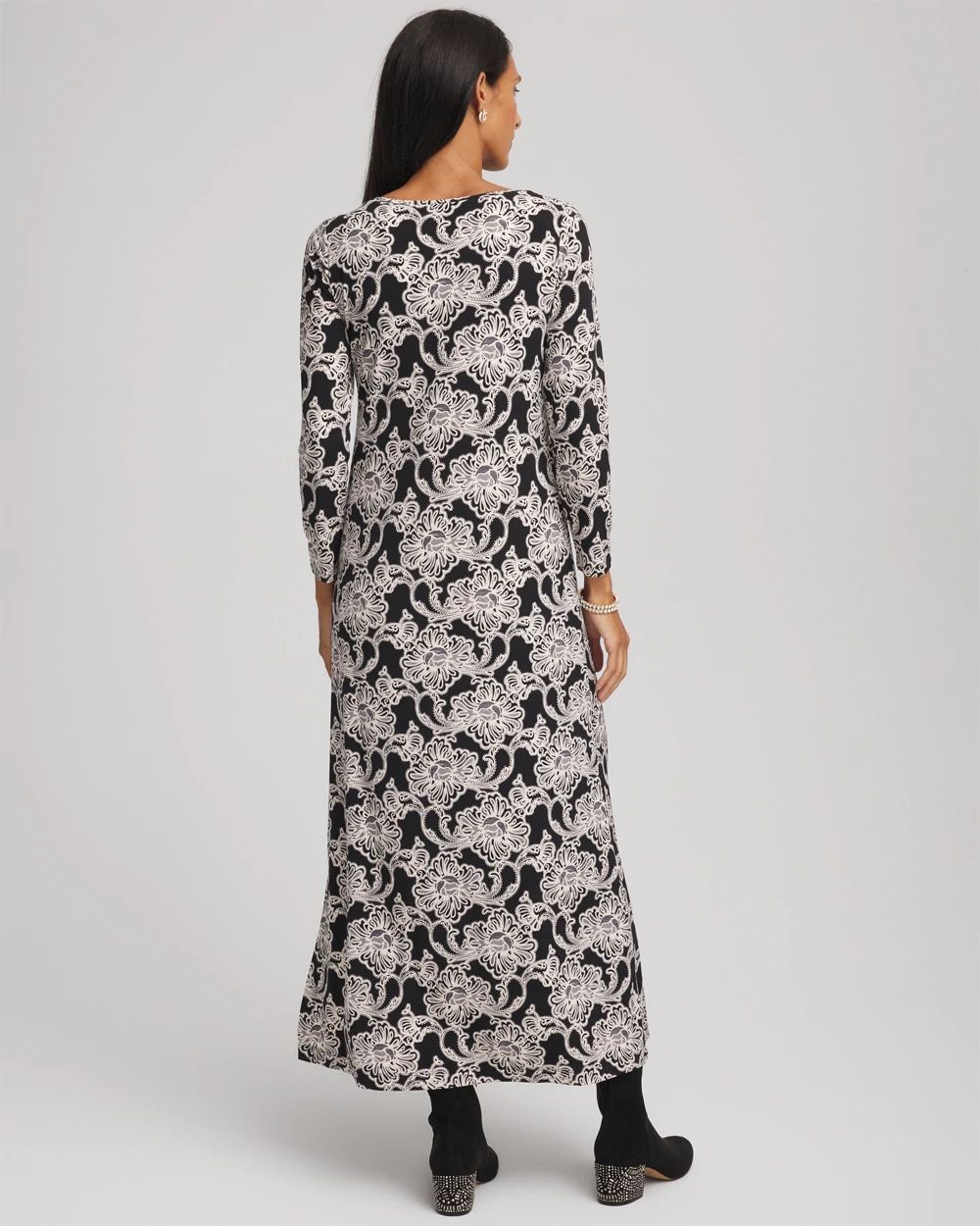 Printed Jersey Knit Maxi Dress