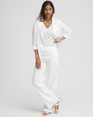 Linen Stripe Sweater Trim Tee