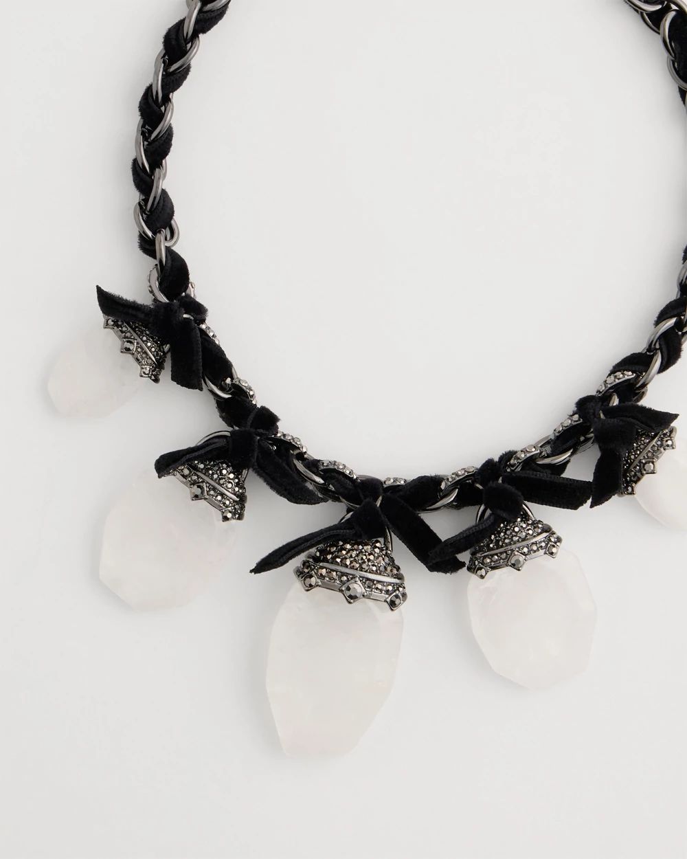 Cut Ice Collection Quartz Stone Bib Necklace click to view larger image.