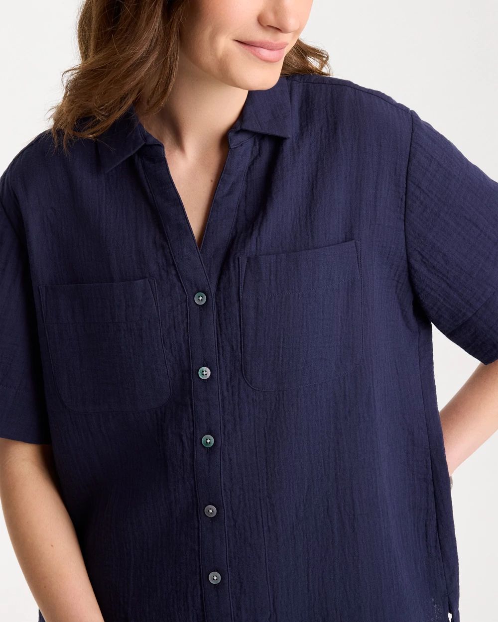 Cotton Gauze Camp Shirt