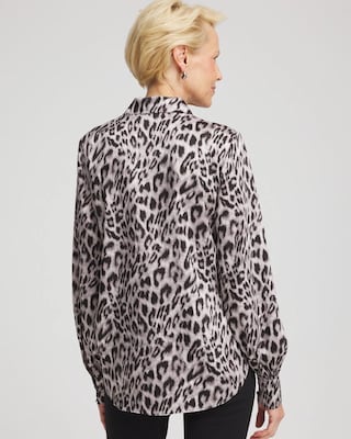 Faux Silk Snowy Animal Shirt click to view larger image.