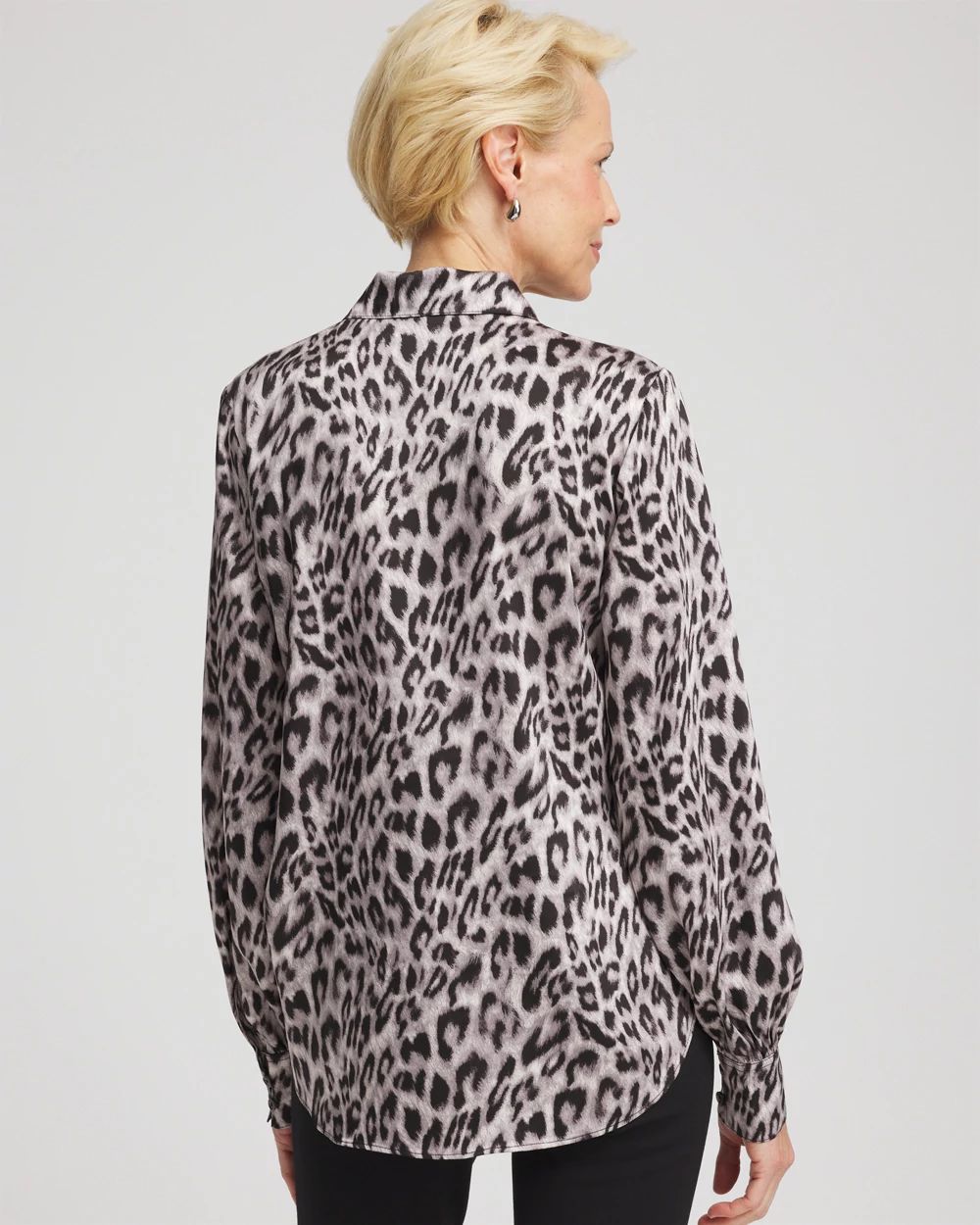 Faux Silk Snowy Animal Shirt click to view larger image.