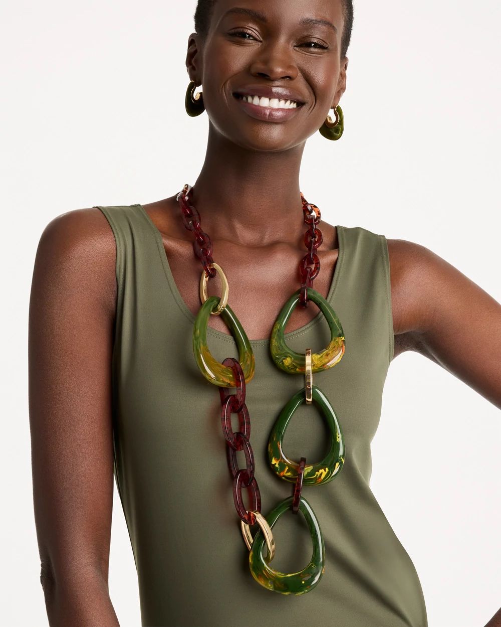 Chico's Originals Resin Link Chain Necklace click to view larger image.