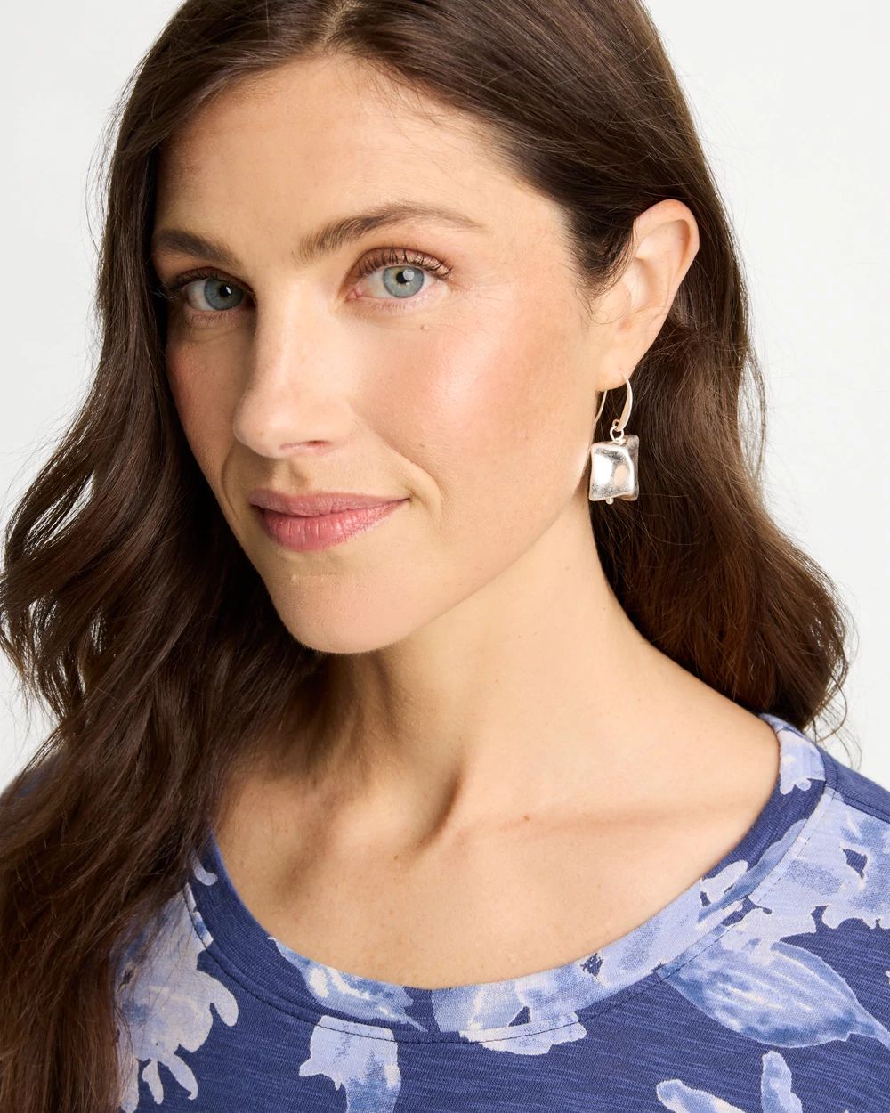 Mixed Metal Drop Earrings click to view larger image.