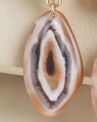 Neutral Resin Clip-On Drop Earrings