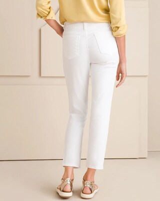 So Slimming No-Stain White Girlfriend Ankle Jeans