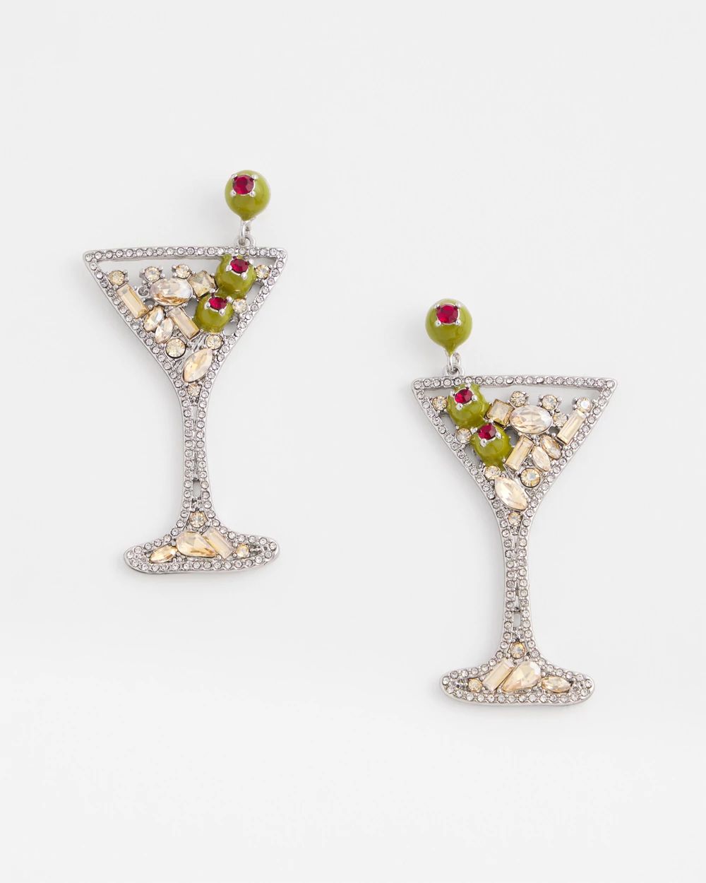 No Droop™ Embellished Martini Earrings