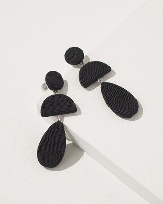 Black Tiered Drop Earrings