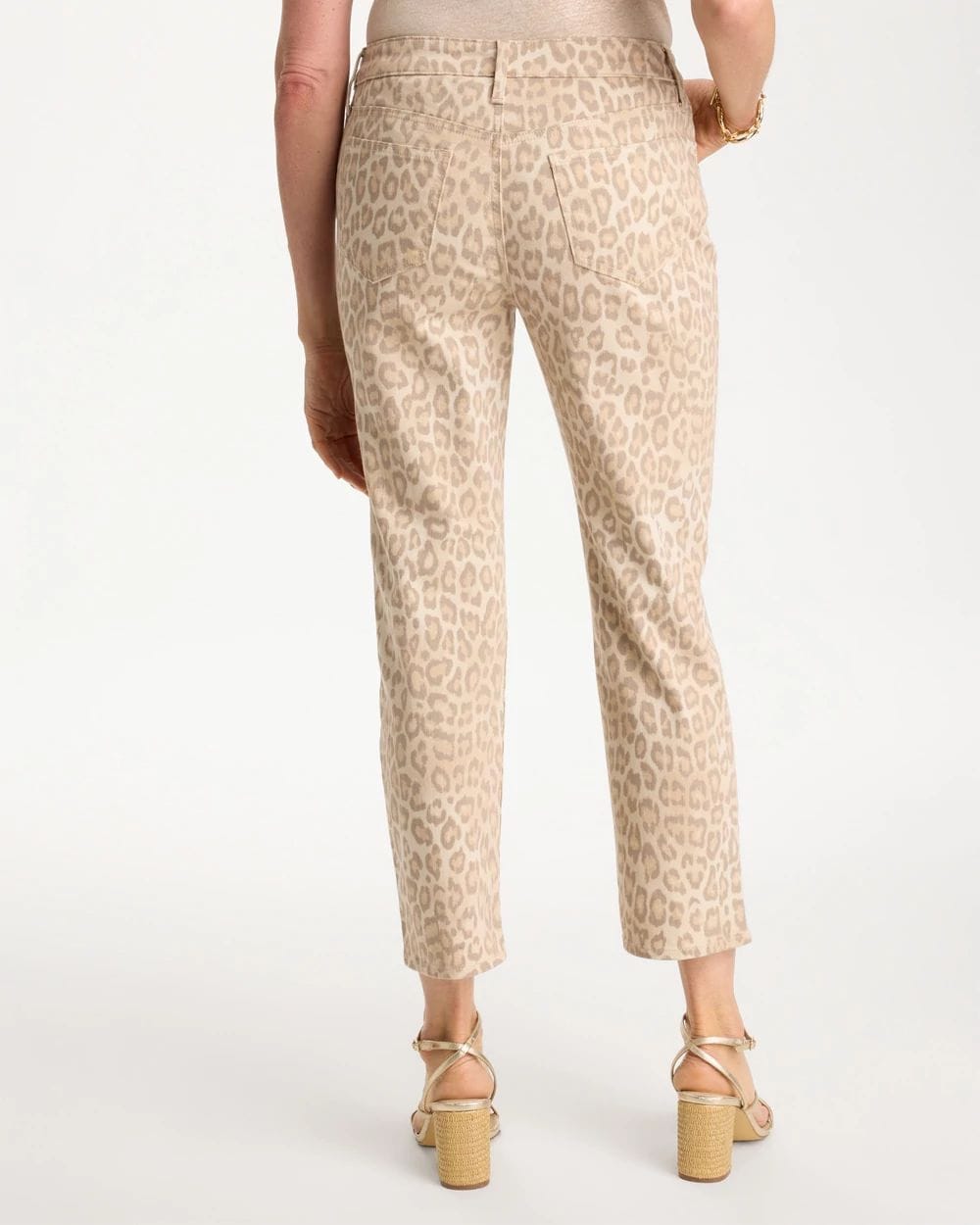 Animal Print Girlfriend Slim Cropped Jeans