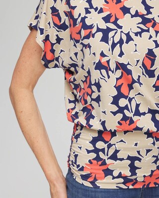 Touch of Cool™ Floral Banded Hem Top click to view larger image.