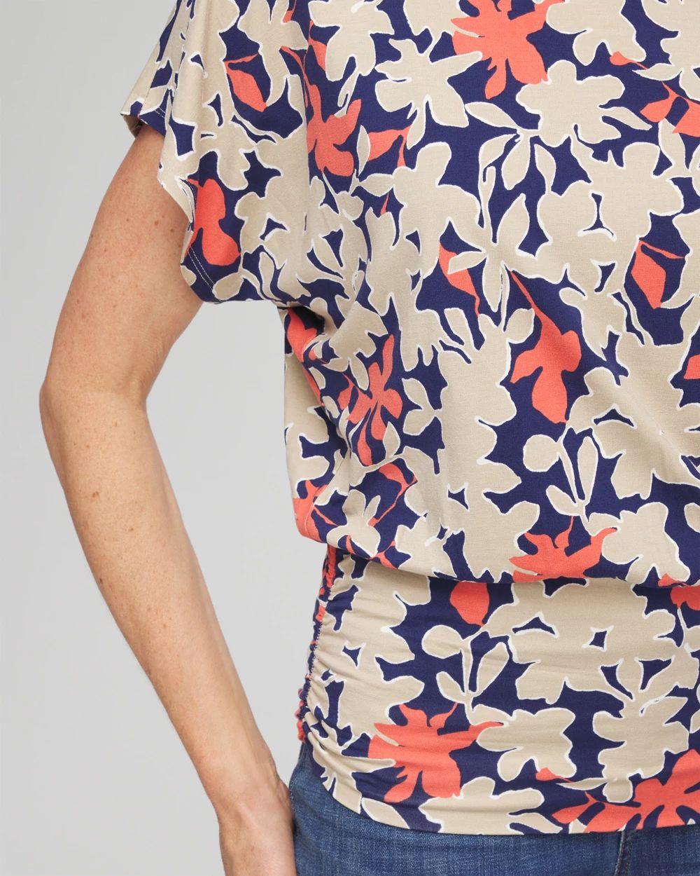 Touch of Cool™ Floral Banded Hem Top