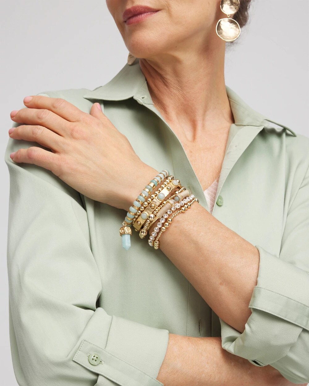 Chico's Mint Wrapped Cuff Bracelet Liberty Center