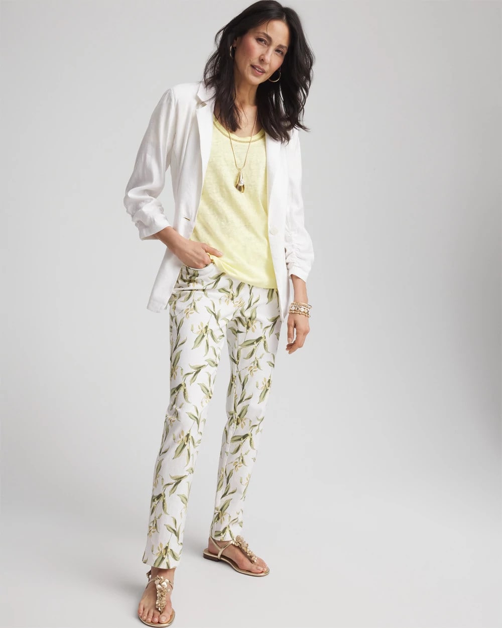 Sweater Trim Linen Tee