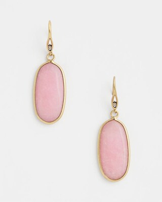 Pink Genuine Jade Drop Earrings