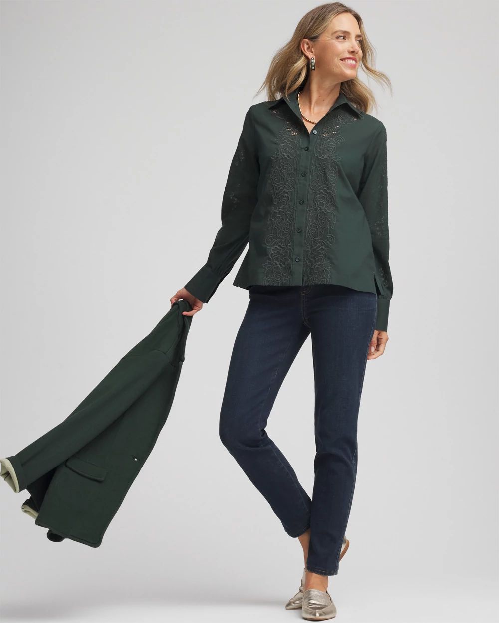 Lace Cotton Voile Shirt