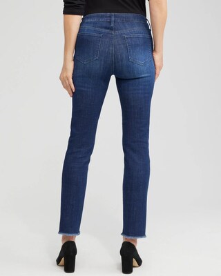 Girlfriend Heart Print Ankle Jeans