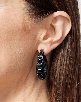 Black Rhinestone Hoops