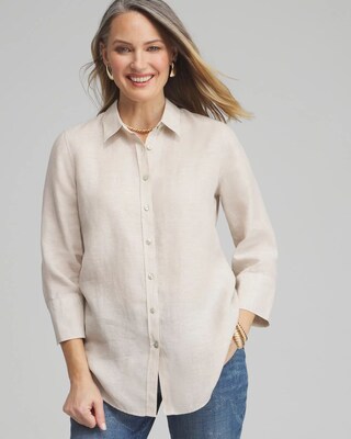 No Iron™ Linen 3/4 Sleeve Shirt