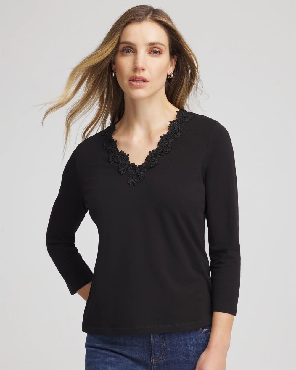 Lace Stretch-Cotton Tee