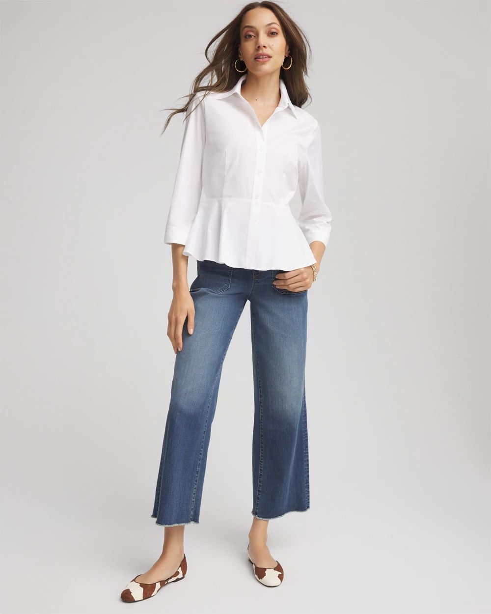 Peplum Poplin Shirt