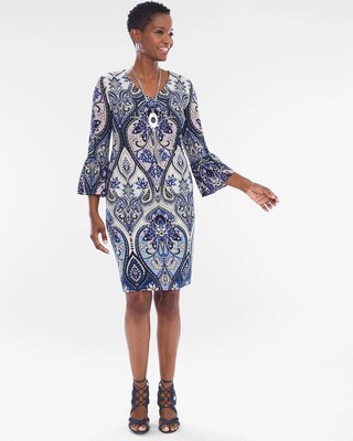 V-Neck Paisley Dress
