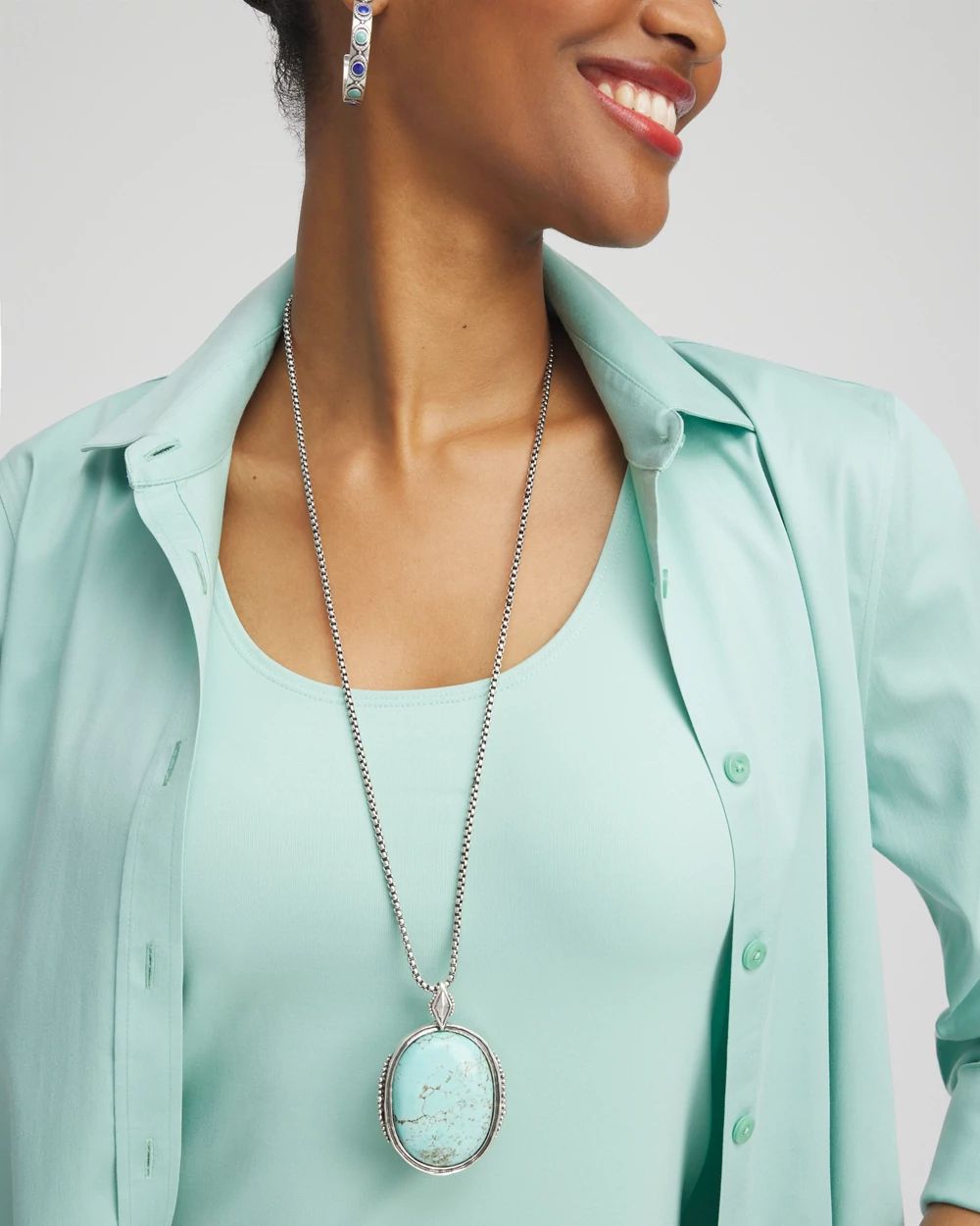 Adjustable Turquoise Howlite Necklace