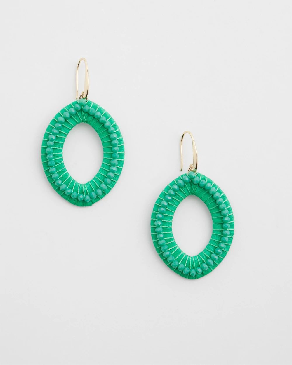 No Droop™ Green Navette Earrings