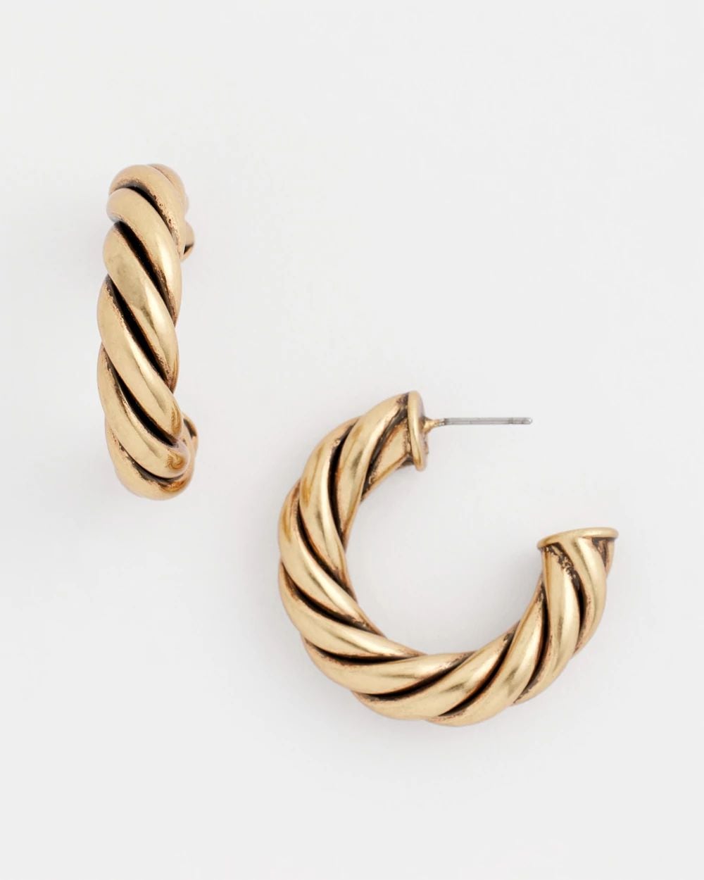 Gold Twisted Hoop Earrings