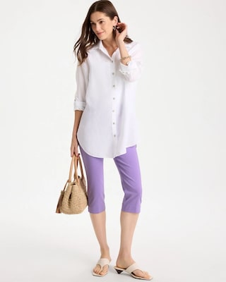 Brigitte™ Slim Rivet Pull-On Capri Pant click to view larger image.
