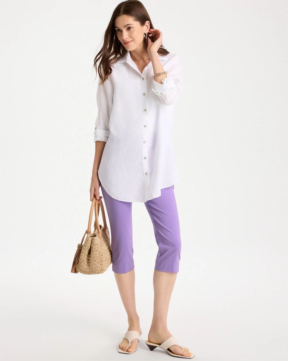 Brigitte™ Slim Rivet Pull-On Capri Pant