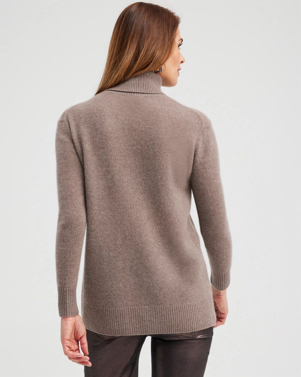Cashmere Turtleneck Tunic Sweater click to view larger image.