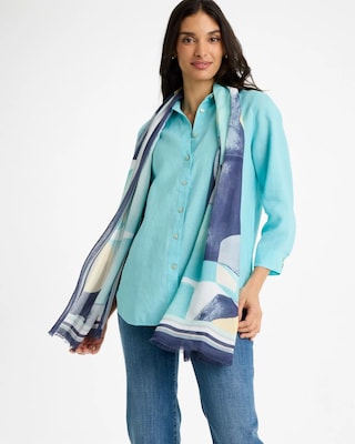 Artisanal Patch Oblong Scarf click to view larger image.