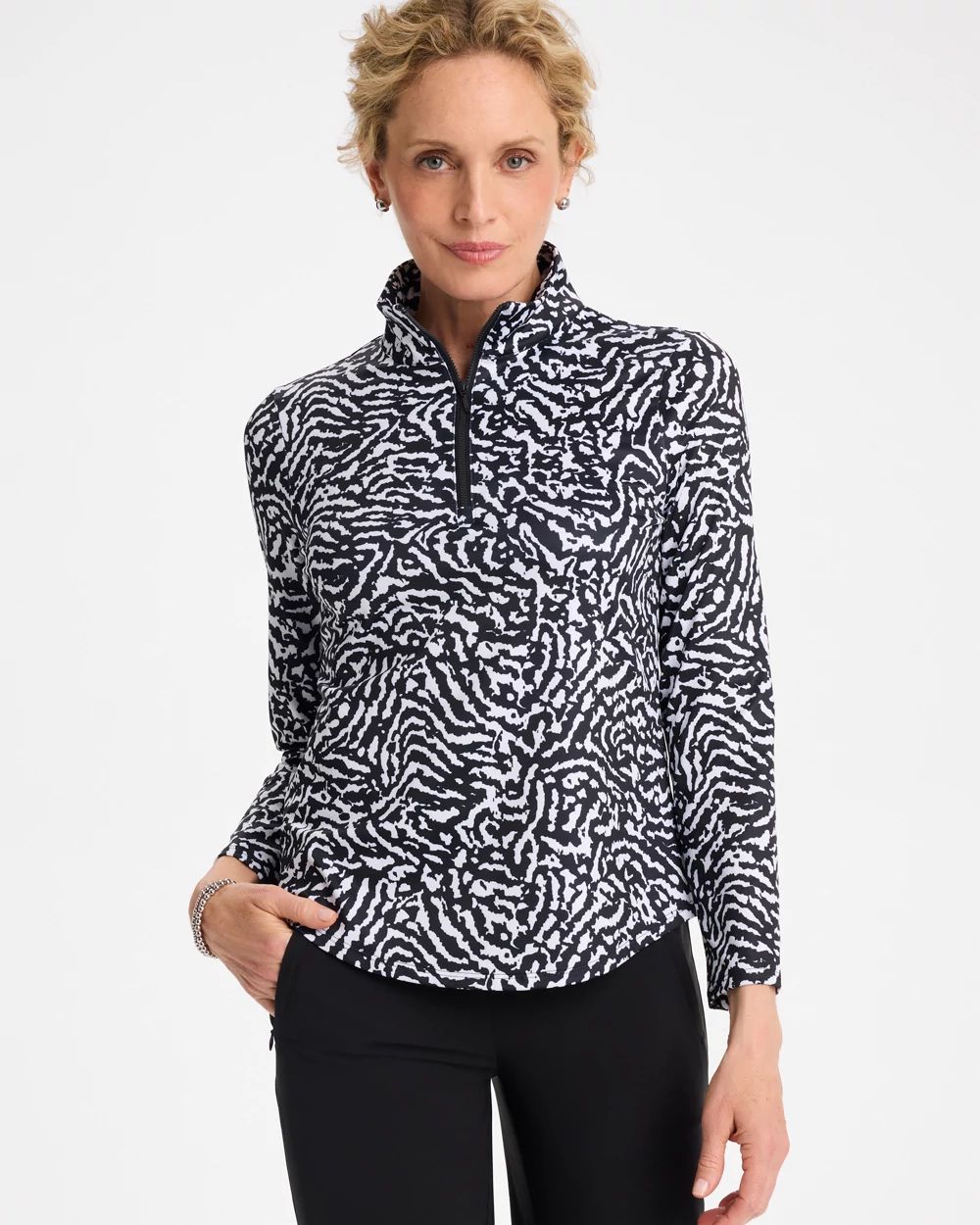 Zenergy® UPF Printed Half-Zip Polo