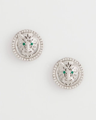 Green Eye Tiger Clip-On Earrings