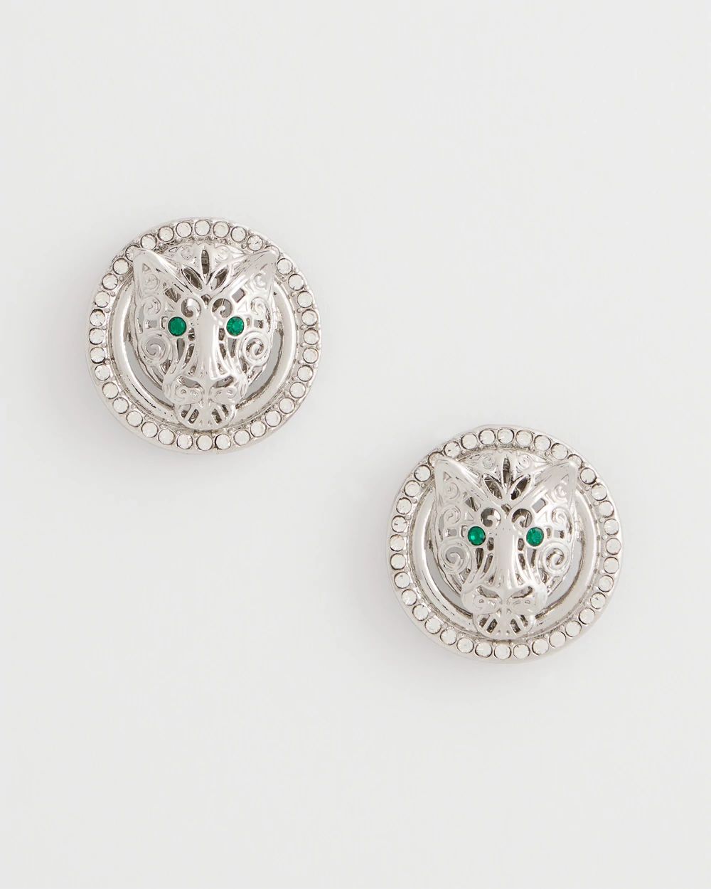 Green Eye Tiger Clip-On Earrings
