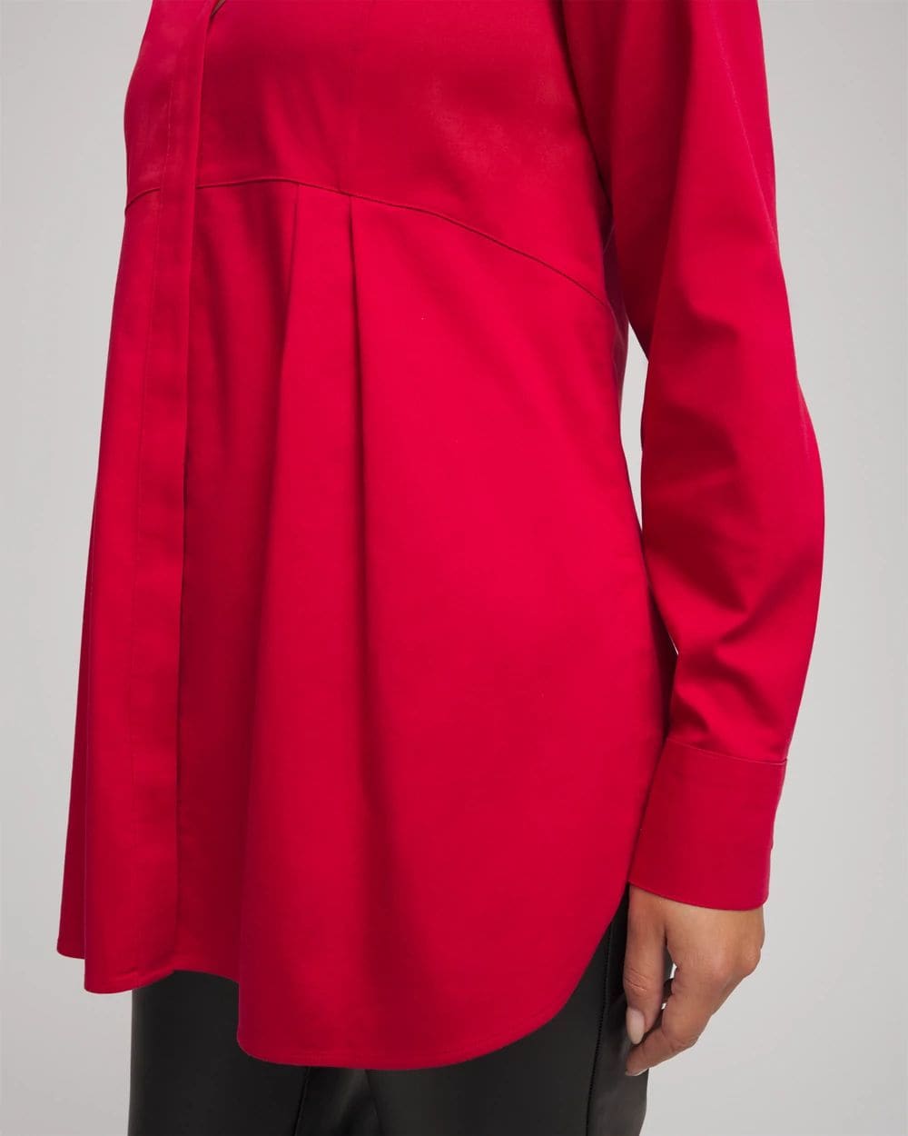 No Iron™ Peplum Pleated Shirt click to view larger image.
