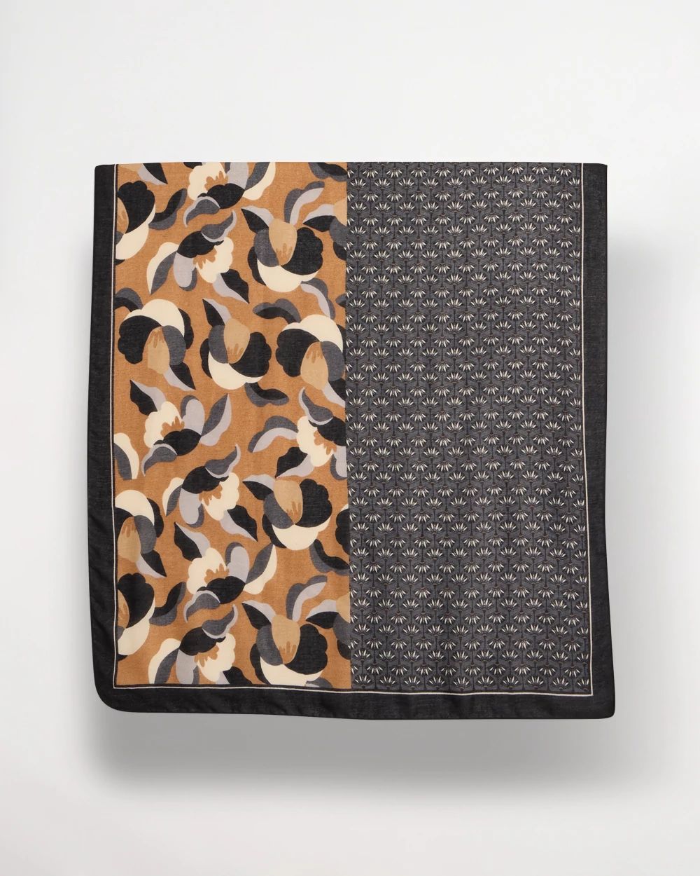 Woven Floral Patchwork Oblong Scarf click to view larger image.