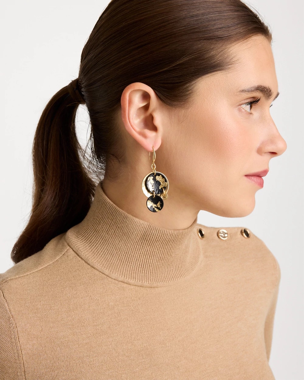 Gold Foiled Drop Earrings