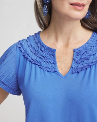 Touch of Cool™ Layered Pleated Flutter Tee click to view larger image.