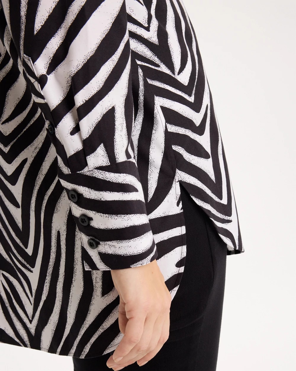 No Iron™ Stretch Zebra Animal Print Tunic