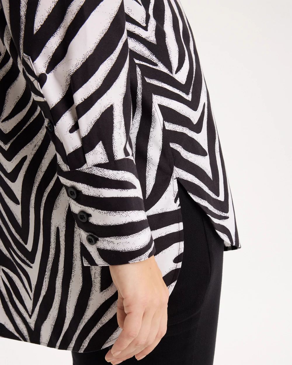 No Iron™ Stretch Zebra Animal Print Tunic click to view larger image.