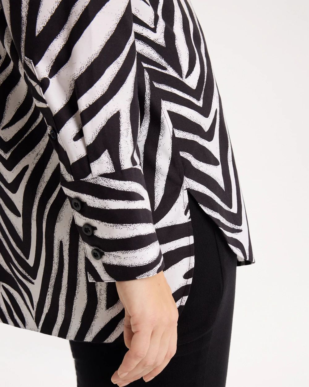 No Iron™ Stretch Zebra Animal Print Tunic click to view larger image.