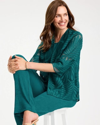 Travelers™ Collection Palm Frond Sheer Jacket click to view larger image.