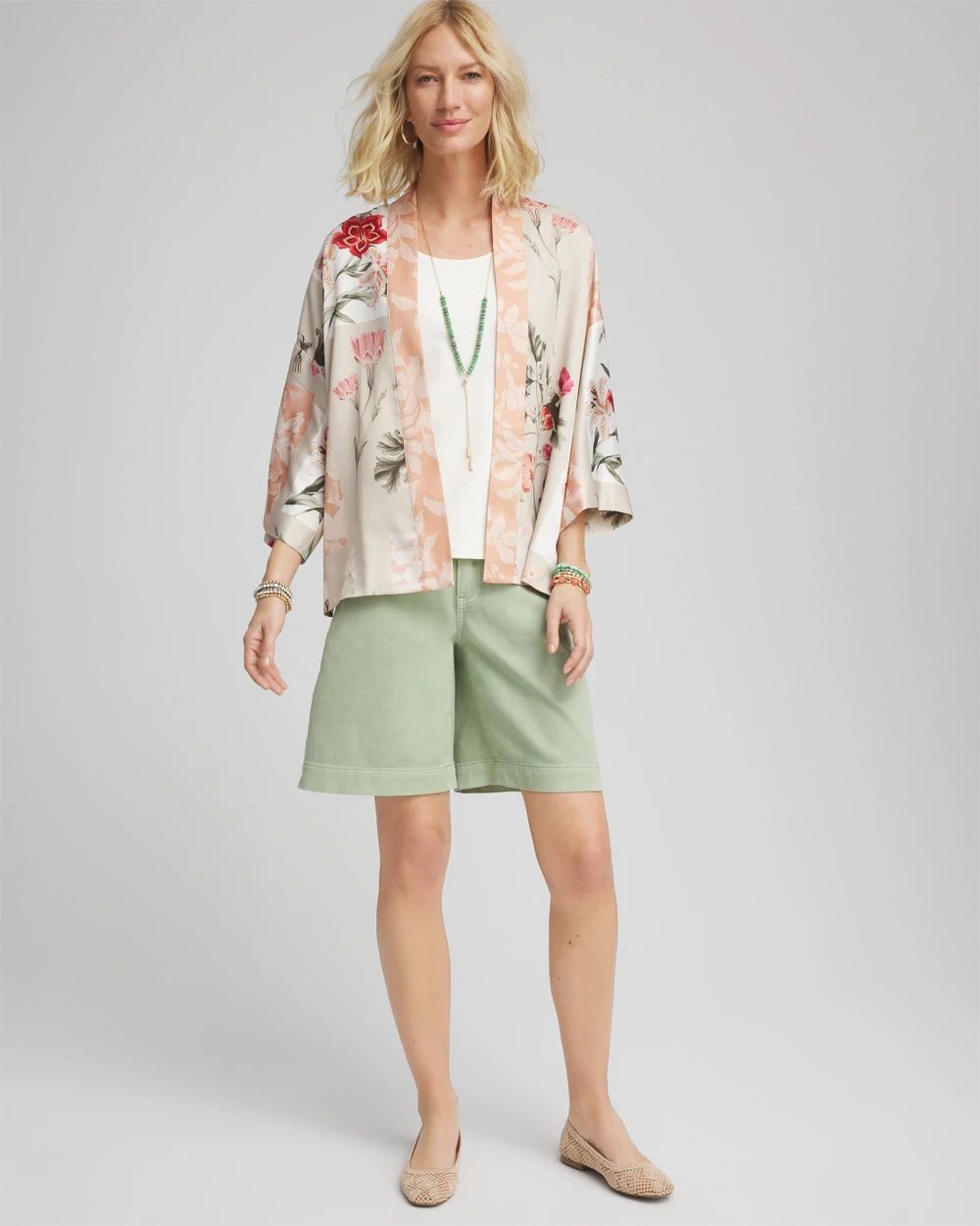 Fully Lined Chiffon Short Kimono