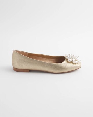 Omega Metallic Faux Pearl Flats