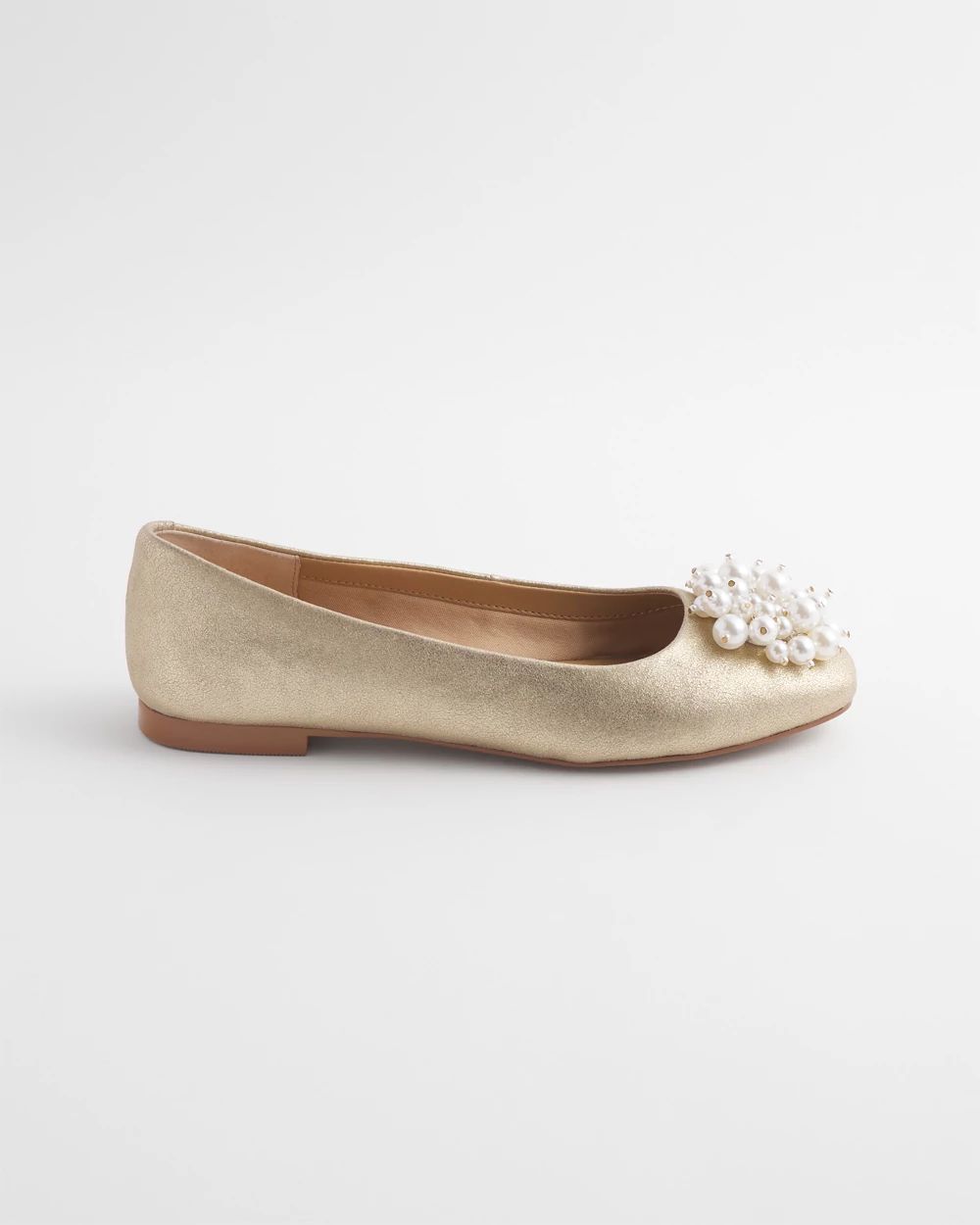 Omega Metallic Faux Pearl Flats