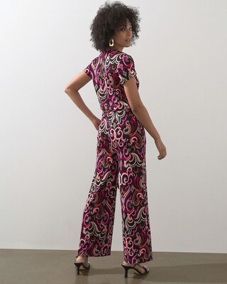 Travelers Scroll Print Jumpsuit
